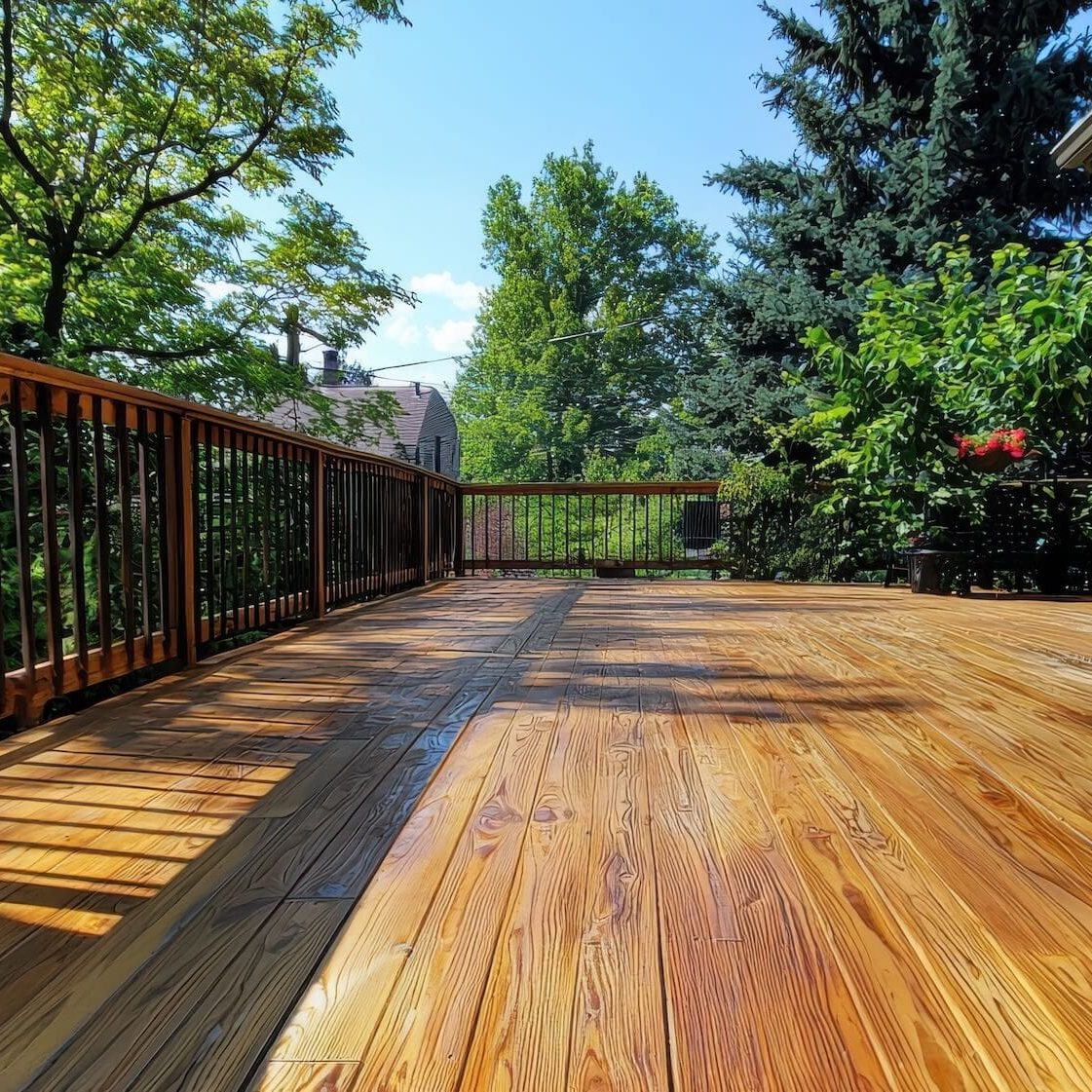 wooden deck refinished stained